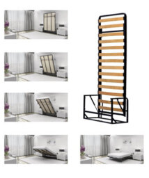 Wallbedking Classic Vertical Single 90Cm X 190Cm ( 3Ft X 6Ft 3In ) Murphy Wall Bed , Guest Bed - thumbnail 1