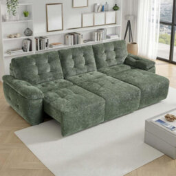 Furnishings For Less UK Drayton Green Electric Sofa Bed 3 Seater With Power Sliding Seats - thumbnail 4