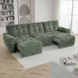 Furnishings For Less UK Drayton Green Electric Sofa Bed 3 Seater With Power Sliding Seats - thumbnail 3