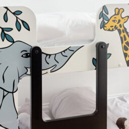 Julian Bowen Safari Single Bunk Bed White With Animal Theme, Left Hand Ladder, Sleeps 2, Wood, Height: 120.5 X Width: 101.1 X Depth: 207.5Cm - thumbnail 4