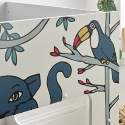 Julian Bowen Safari Single Bunk Bed White With Animal Theme, Left Hand Ladder, Sleeps 2, Wood, Height: 120.5 X Width: 101.1 X Depth: 207.5Cm - thumbnail 6