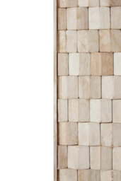 Orsina Boho Rectangular Wall Mirror, Whitewash Teak Wood Mosaic Frame, Subtle Accent Mirror For Living Room - thumbnail 6