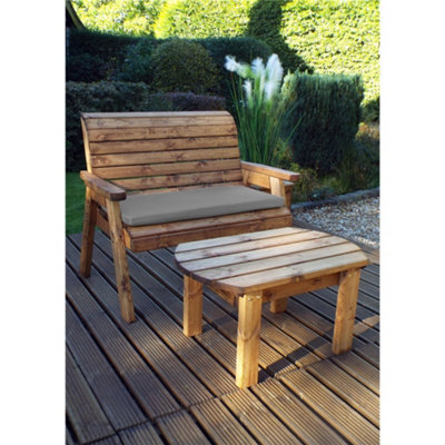 Marlborough Deluxe Two Seater Bench Set With 1 X Bench Cushion Grey - image 1