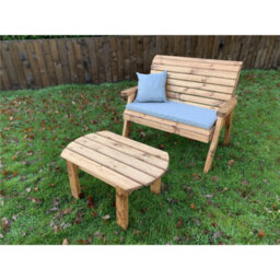Marlborough Deluxe Two Seater Bench Set With 1 X Bench Cushion Grey - thumbnail 3