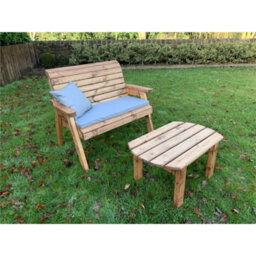 Marlborough Deluxe Two Seater Bench Set With 1 X Bench Cushion Grey - thumbnail 2