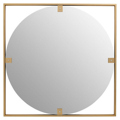 Orsina Square Wall Mirror, Sturdy Round Shaped Wall Mirror, Square Frame Lounge Mirror For Home, Office, Hallway - image 1