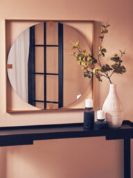 Orsina Square Wall Mirror, Sturdy Round Shaped Wall Mirror, Square Frame Lounge Mirror For Home, Office, Hallway - thumbnail 5