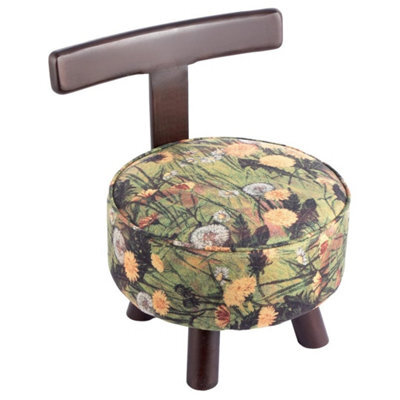 Dandelion Vintage Makeup Stool Wooden Leg Low Back Chair For Bedroom Dressing Table - image 1