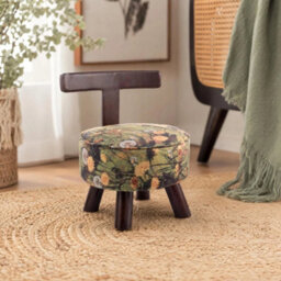 Dandelion Vintage Makeup Stool Wooden Leg Low Back Chair For Bedroom Dressing Table - thumbnail 3
