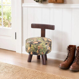 Dandelion Vintage Makeup Stool Wooden Leg Low Back Chair For Bedroom Dressing Table - thumbnail 4