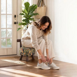 Dandelion Vintage Makeup Stool Wooden Leg Low Back Chair For Bedroom Dressing Table - thumbnail 5