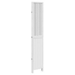 Vidaxl Room Divider 3 Panels White Solid Wood Paulownia - thumbnail 5