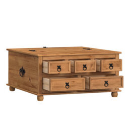 Mercers Furniture Corona 5 Drawer Storage Chest Blanket Box Coffee Table Antique Wax Solid Wood Mexican Pine Wooden - thumbnail 6