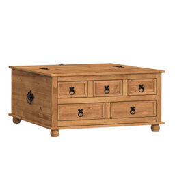 Mercers Furniture Corona 5 Drawer Storage Chest Blanket Box Coffee Table Antique Wax Solid Wood Mexican Pine Wooden - thumbnail 2