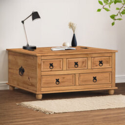 Mercers Furniture Corona 5 Drawer Storage Chest Blanket Box Coffee Table Antique Wax Solid Wood Mexican Pine Wooden