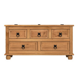 Mercers Furniture Corona 5 Drawer Storage Chest Blanket Box Coffee Table Antique Wax Solid Wood Mexican Pine Wooden - thumbnail 3
