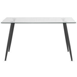 Beliani Dining Table Midland Black 140 Cm 80 Cm Tempered Glass - thumbnail 4
