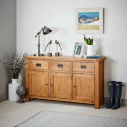 Zelah Oak Large Sideboard Cabinet Fully Assembled - By Roseland Furniture - thumbnail 3