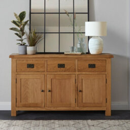 Zelah Oak Large Sideboard Cabinet Fully Assembled - By Roseland Furniture - thumbnail 2