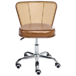 Beliani Desk Chair Roswell Faux Leather Brown - thumbnail 5