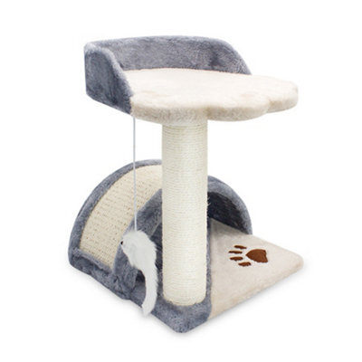 Living And Home Cat Scratching Post Cat Scratcher With Plush Perch,cat Tree With Dangle Toy - image 1