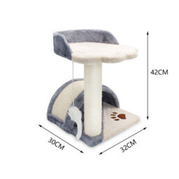 Living And Home Cat Scratching Post Cat Scratcher With Plush Perch,cat Tree With Dangle Toy - thumbnail 6