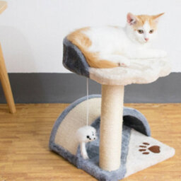 Living And Home Cat Scratching Post Cat Scratcher With Plush Perch,cat Tree With Dangle Toy - thumbnail 2