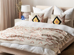 Beliani Blanket Bhiwani Cotton 130 X 180 Cm Beige - thumbnail 2