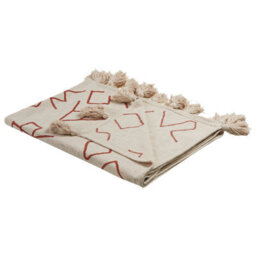 Beliani Blanket Bhiwani Cotton 130 X 180 Cm Beige