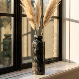 Madison & Mayfair Charming Blue Reactive Glaze Bottle Vase - thumbnail 2