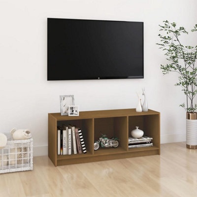 Berkfield Tv Cabinet Honey Brown 104X33X41 Cm Solid Pinewood - image 1