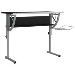 Berkfield Durable Craft Desk Black&grey 110X53X(58-87) Cm Engineered Wood&steel