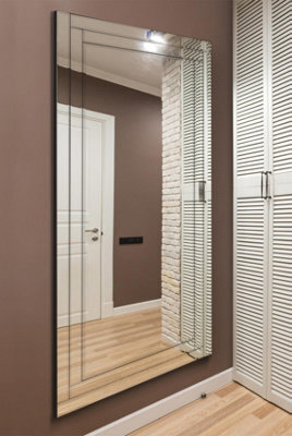 Mirroroutlet Luxford All Glass Bevelled Large Full Length Mirror 174 X 85Cm, 5Ft9 X 2Ft9 - image 1