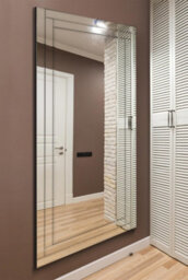 Mirroroutlet Luxford All Glass Bevelled Large Full Length Mirror 174 X 85Cm, 5Ft9 X 2Ft9 - thumbnail 1