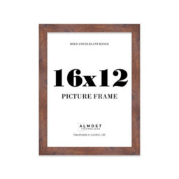 "7X7"" Walnut Picture Frame - 7X7"" Square Frame With 3X3"" Mount For 7X7""/3X3"" Pictures Moderrn Style Thin Edge, 1 Pack" - thumbnail 1