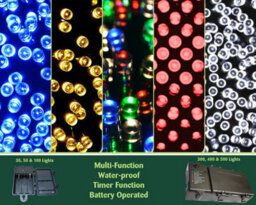 Best Artificial 30 Blue Led Outdoor Waterproof Battery 8 Multi-Function String Lights With Timer - thumbnail 4