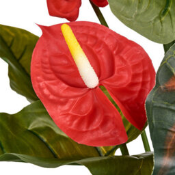 Wyld And Coco Greenleaf Anthurium Artificial Potted Plant 95Cm With Cement Pot, Lifelike Greenery - thumbnail 3