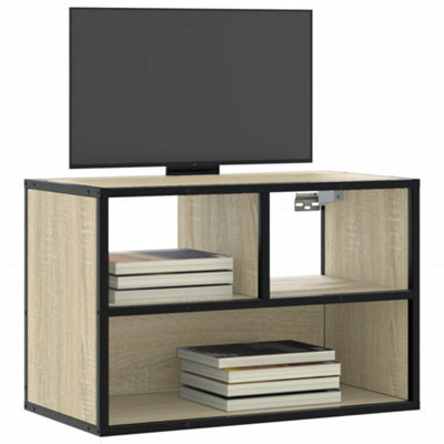 Berkfield Tv Cabinet Sonoma Oak 60X31X39.5 Cm Engineered Wood And Metal - image 1