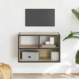 Berkfield Tv Cabinet Sonoma Oak 60X31X39.5 Cm Engineered Wood And Metal - thumbnail 3