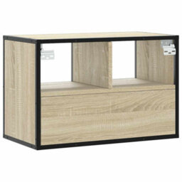 Berkfield Tv Cabinet Sonoma Oak 60X31X39.5 Cm Engineered Wood And Metal - thumbnail 6