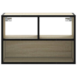 Berkfield Tv Cabinet Sonoma Oak 60X31X39.5 Cm Engineered Wood And Metal - thumbnail 4