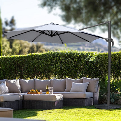 free standing patio umbrella uk Riva Olive 2.5m Round Parasol Use it for any occasion Large Freestanding Outdoor Umbrella -