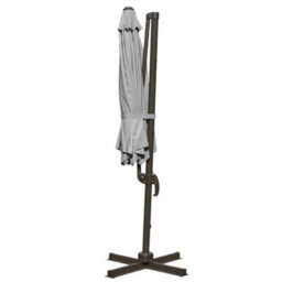 Rinse Bathrooms Grey Roman Umbrella Garden Parasol With Hand Crank Rotation Outdoor Patio Umbrella 3M - thumbnail 4