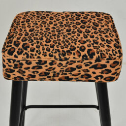Lakeland Furniture Swan Leopard Fabric Black Fixed Base Bar Stool - thumbnail 5