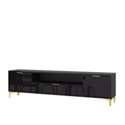 Goldline Gloss Tv Unit 200Cm Black Luxury - Creative Furniture - thumbnail 9