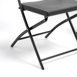Vonhaus Folding Garden Chairs, Rattan Effect Foldable Chairs Set Of 2, Outdoor Folding Chairs, Fold Up Chairs For Alfresco Dining - thumbnail 9