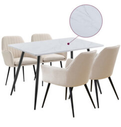 Hallowood Furniture Cullompton Rectangular Dining Table (1.2M) With 4 Beige Fabric Chairs - thumbnail 8