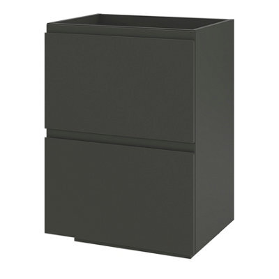 GoodHome Levanna Matt Grey Double Freestanding Bathroom Cabinet (H) 850mm (W) 600mm - image 1