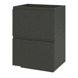 GoodHome Levanna Matt Grey Double Freestanding Bathroom Cabinet (H) 850mm (W) 600mm - thumbnail 1