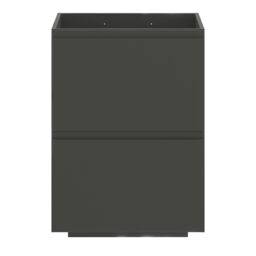 GoodHome Levanna Matt Grey Double Freestanding Bathroom Cabinet (H) 850mm (W) 600mm - thumbnail 3